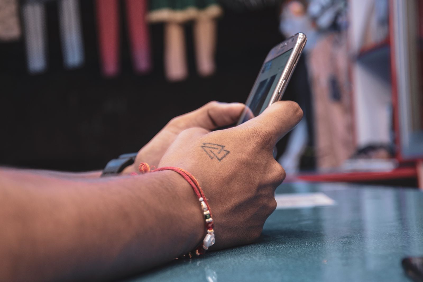 Person using a smartphone