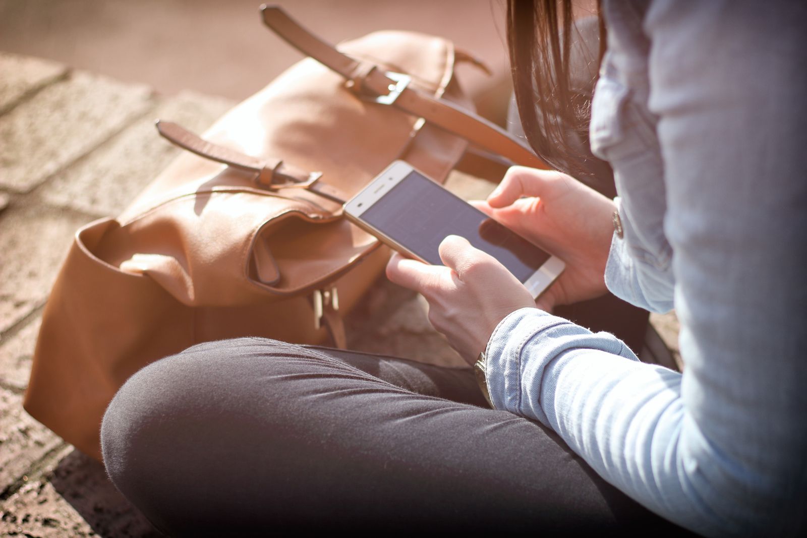 Person using an Android smartphone